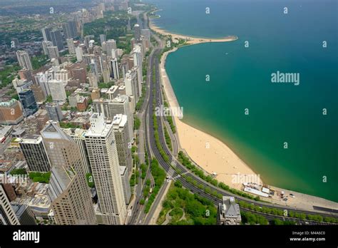 Chicago skyline aerial view Stock Photo - Alamy