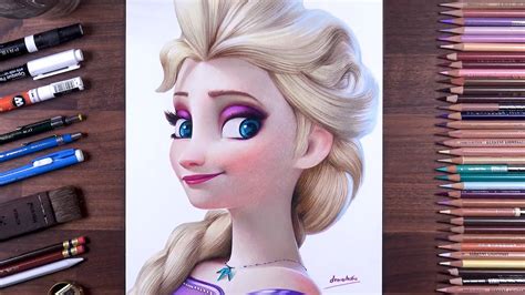 Elsa Frozen Realistic Drawing