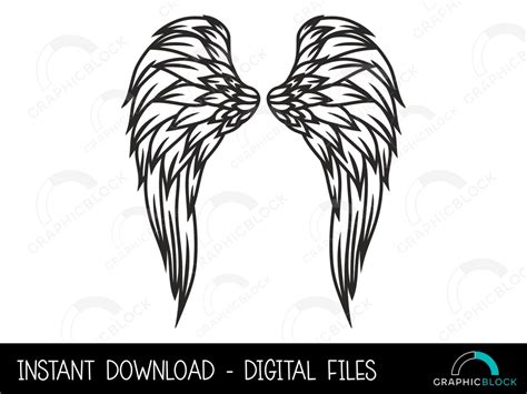 Angel Wings SVG, Memorial Wings PNG, Wings Heaven Vector, Angel Cricut Cut File, Wing Silhouette ...