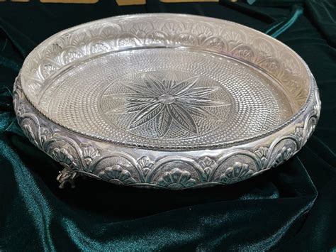 Pure Silver pooja thali,pure silver plate,Pure silver articles indian ...