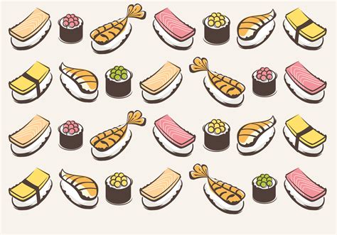 Sushi Vector Pattern 64537 Vector Art at Vecteezy