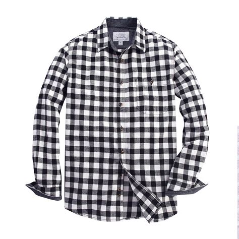 VANCL Howard Plaid Flannel Shirt Men Black White – Wholesale VANCL Howard Plaid Flannel Shirt ...