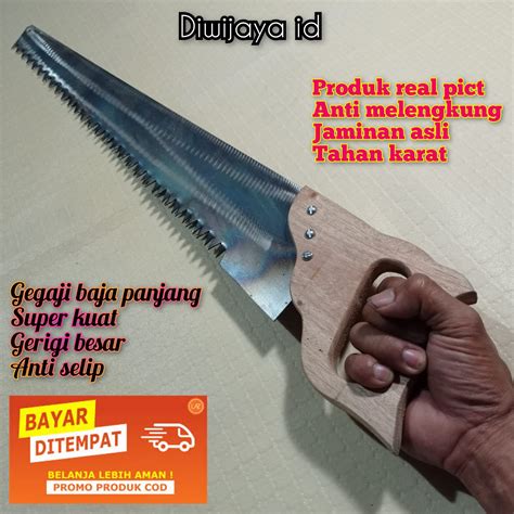 Gergaji Kayu Super Tajam Baja - Panjang 26 INC / 66 CM Berbahan Baja Anti Melengkung - Gergaji ...