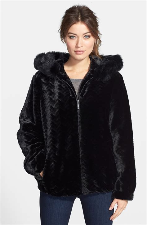 Gallery Hooded Blouson Faux Fur Jacket (Regular & Petite) (Online Only ...