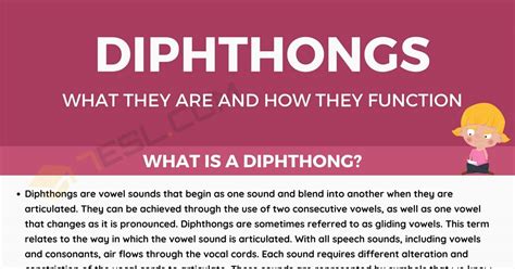 Diphthong: Definition, Types and Examples of Diphthongs • 7ESL