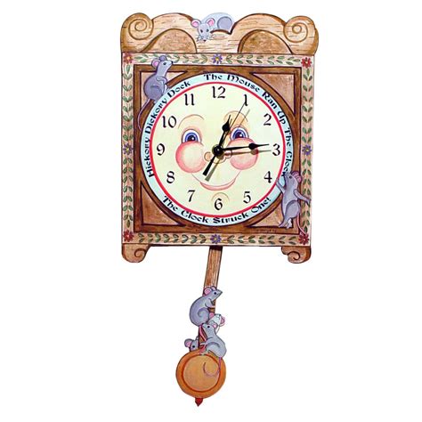 Hickory Dickory Dock Pendulum Wall Clock from Modern Artisans