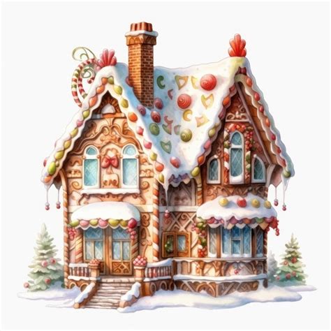 Premium AI Image | a drawing of a house with a snow covered roof.