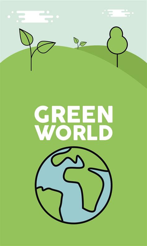 green world poster 5406910 Vector Art at Vecteezy