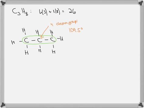 SOLVED: The C-C-C bond angle in propane, C3H8, is closest to a) 90Â° b) 109.5Â° c) 120Â° d) 180Â ...