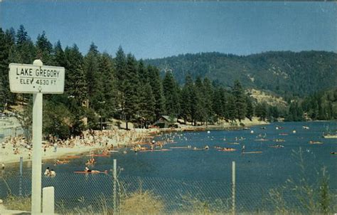 View of the Beach at Lake Gregory Crestline, CA