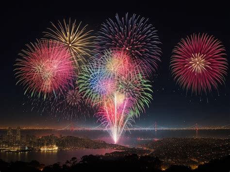 Premium AI Image | The fireworks show over Big Bear Lake