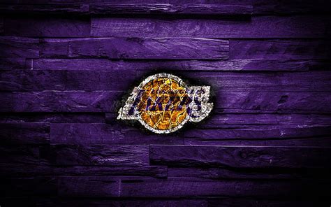 Download Smudged Lakers Logo On Dark Purple Wallpaper | Wallpapers.com