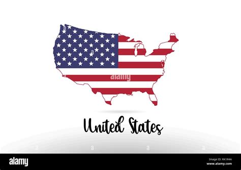 United States America USA country flag inside country border map design ...