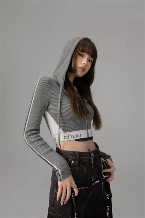 CHUU Knit Hooded Crop Zip-Up Cardigan by the Korean fashion brand CHUU. We deliver to the US and ...