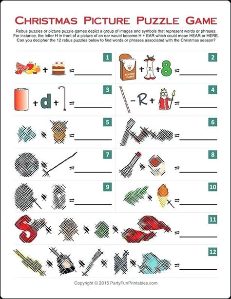 20 Pictogram Puzzles Printable | Desalas Template