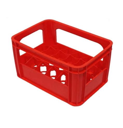 Nilkamal Rectangular Red Plastic Bottle Crates, Size: 61x61mm, Rs 580 /piece | ID: 23622246355