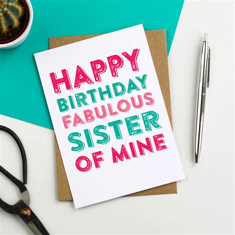 Happy Birthday Fabulous Sister Greetings Card By Do You Punctuate?