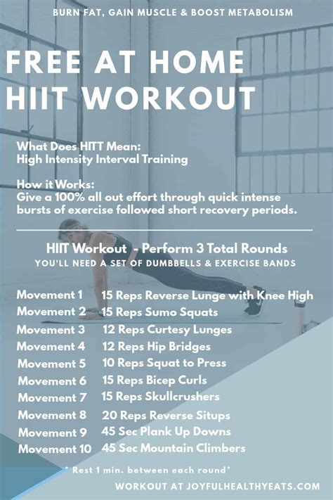 At Home HIIT Workout with weights | Joyful Healthy Eats