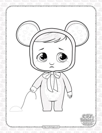 Printable Cry Babies Lala Coloring Sheet