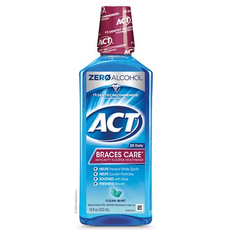 ACT Braces Care Anticavity Mouthwash (18 Oz, Clean Mint) - Walmart.com