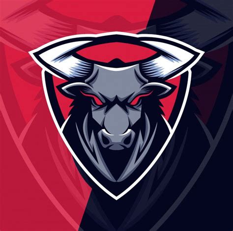 Design de logotipo esport mascote touro | Vetor Premium | Design de ...