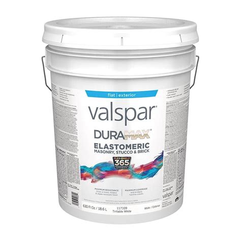 Valspar Duramax Flat Masonry and Stucco Elastomeric Tintable White Exterior Tintable Paint (5 ...