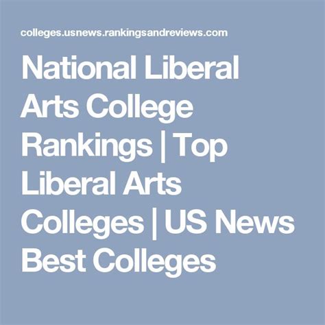 National Liberal Arts College Rankings | Top Liberal Arts Colleges | US ...