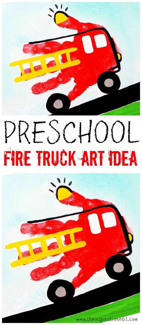 Preschool Fire Truck Craft Handprint Art · The Inspiration Edit