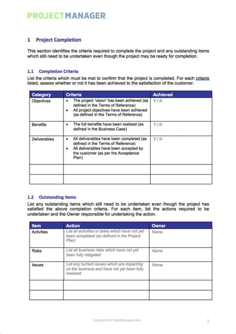 Project Closure Template — ProjectManager.com