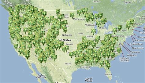 screenshot of an interactive map of national forests in the United ...