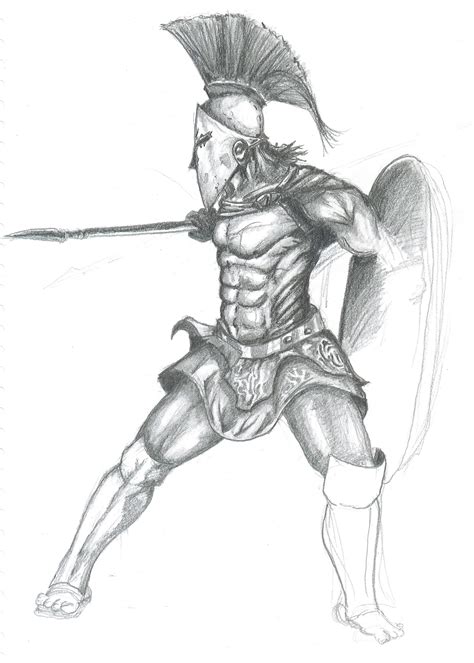 Pin by Yutaro Horie on My Style | Warrior drawing, Spartan warrior drawing, Spartan warrior