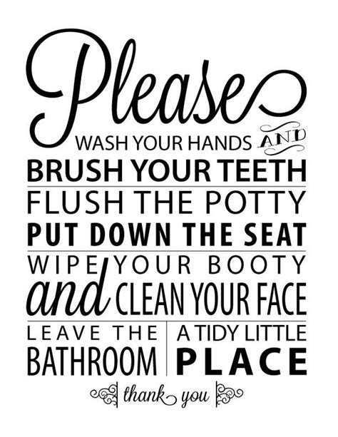 Home Bathroom Signs Printable