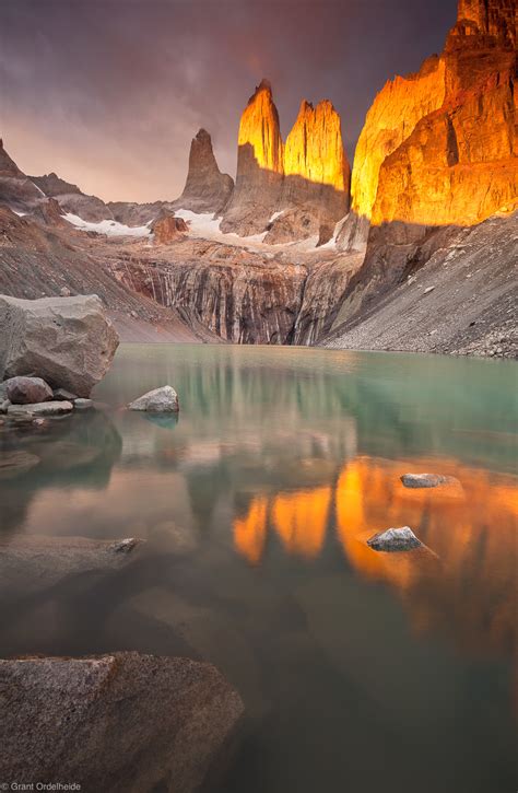 Los Torres Sunrise | Torres del Paine National Park, Chile | Grant Ordelheide Photography