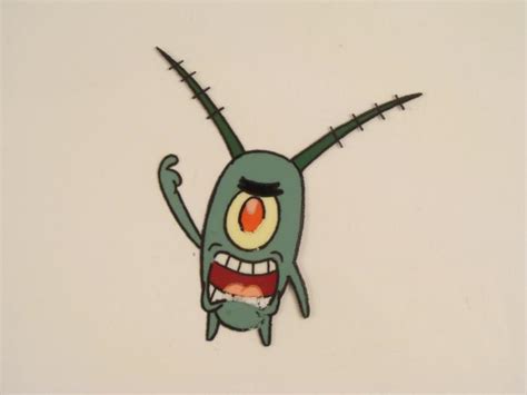 Yelling Plankton Original Animation Art Cel SpongeBob