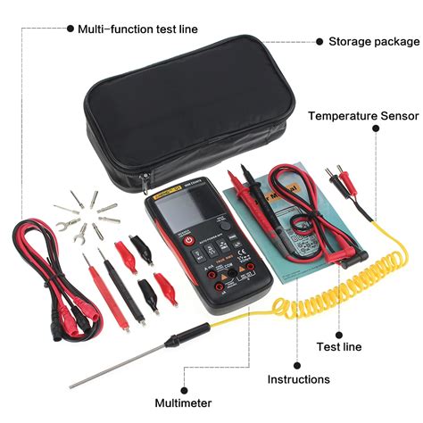 Multifunctional Digital Display Multimeter + Measuring Line Tool Kit ...