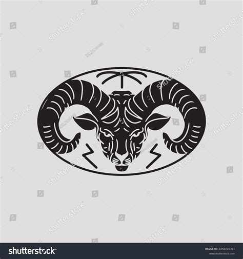 Vector Ram Head Logo Inside Oval Stock Vector (Royalty Free) 2250710321 ...