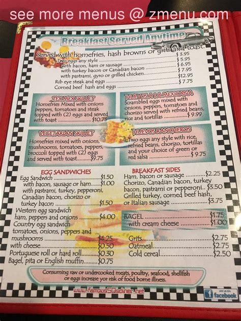 Online Menu of Famous 50s Diner Restaurant, Bridgeport, Connecticut ...