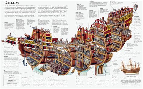 Illustrator cross sections spanish galleon – Artofit