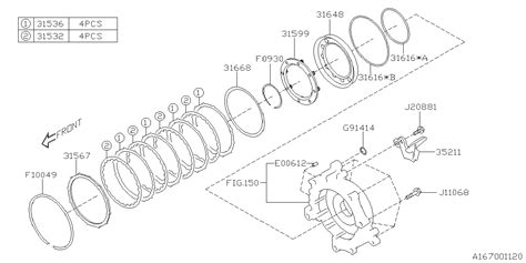 Subaru Crosstrek Piston Reverse Brake. Automatic, LOW - 31648AA090 ...