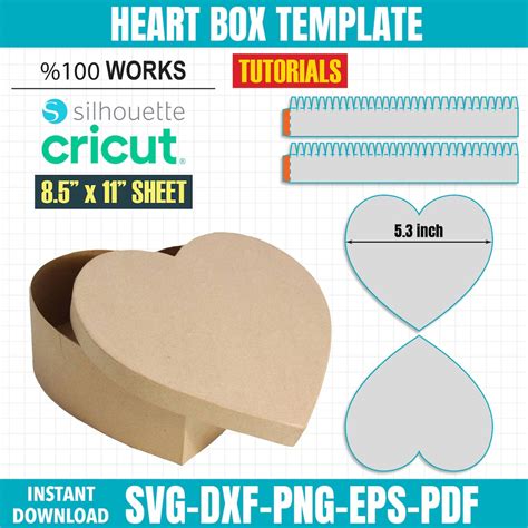 Heart Box Svg, Heart Box Template, Heart Box Die Cut, Box Svg, Party Favors Box, Valentine Heart ...