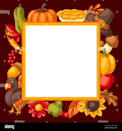 Happy Thanksgiving Day background. Design with holiday objects Stock Vector Image & Art - Alamy