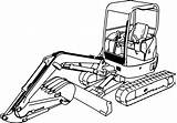 Excavator Coloring Page Mini Hitachi Ex50u  sketch template