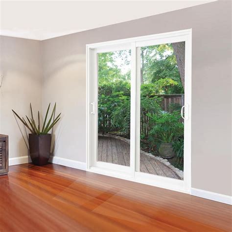 Stanley Doors 60 in. x 80 in. Double Sliding Patio Door Clear Low-E 500001 - The Home Depot ...