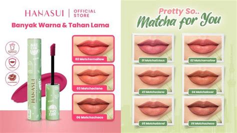 Review HANASUI Mattedorable Lip Cream Matcha Latte Edition, Lipstik ...