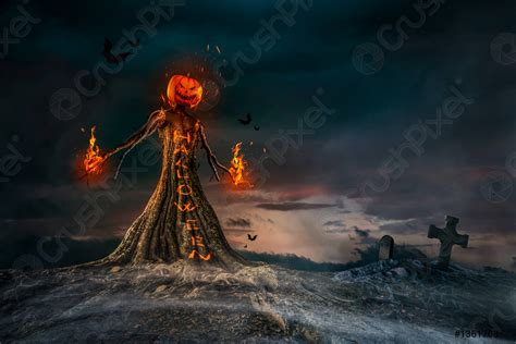 Evil Scarecrow Halloween Terrifying Scene - stock photo 1361708 | Crushpixel