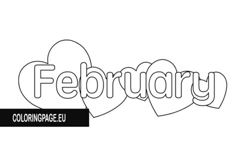 Free printable Month of February | Coloring Page