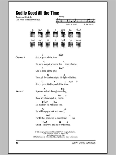 God Is Good All The Time by Don Moen - Guitar Chords/Lyrics - Guitar Instructor