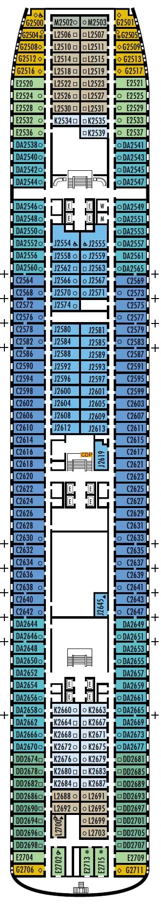 Volendam Main deck 2 plan | Cruisedeckplans.com