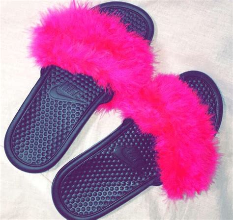 Nike fur slides