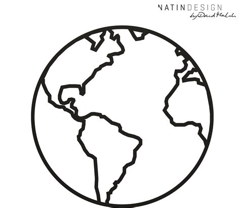 Download Wallwood Lettering Globe Glazed - Earth Outline Drawing PNG Image with No Background ...